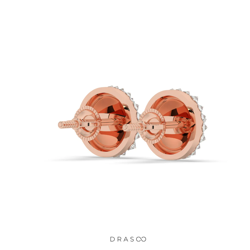DIAMOND DOME STUD EARRINGS BOLD