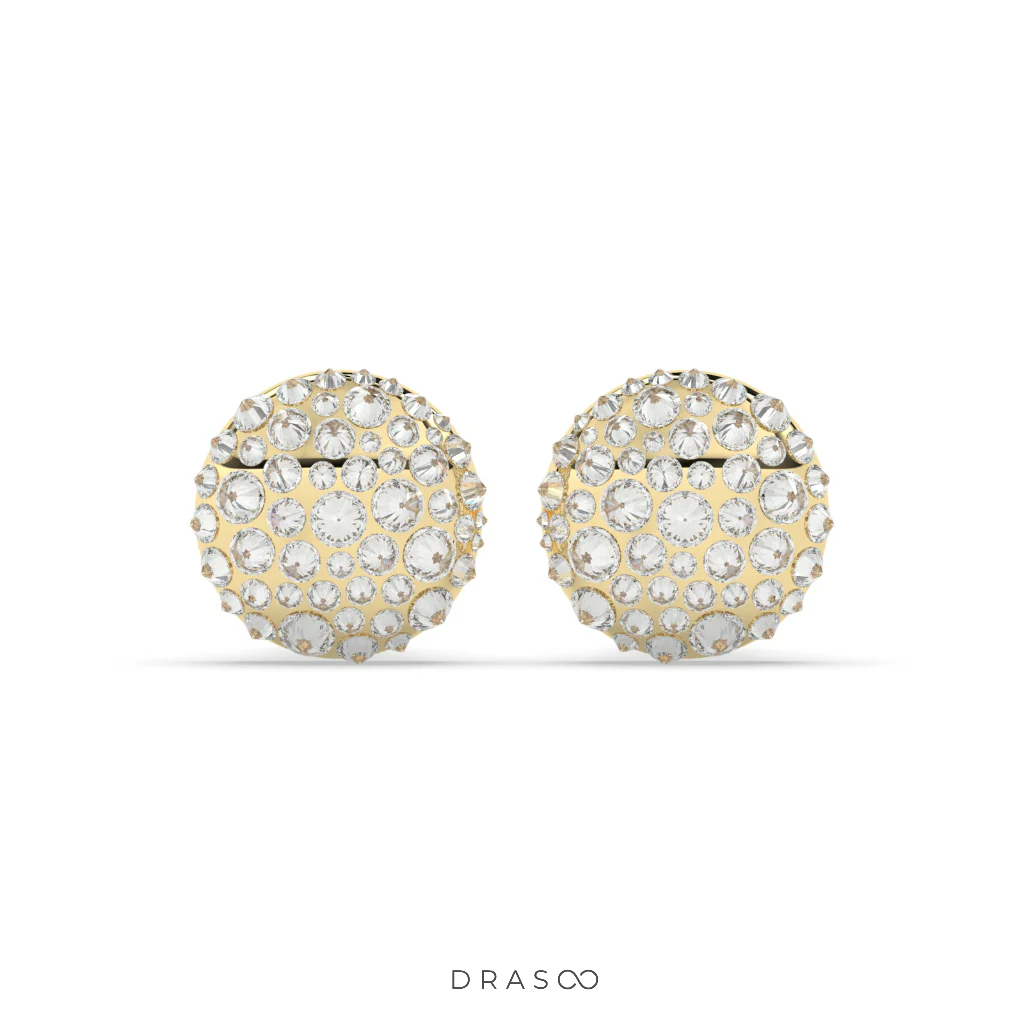 DIAMOND DOME STUD EARRINGS BOLD