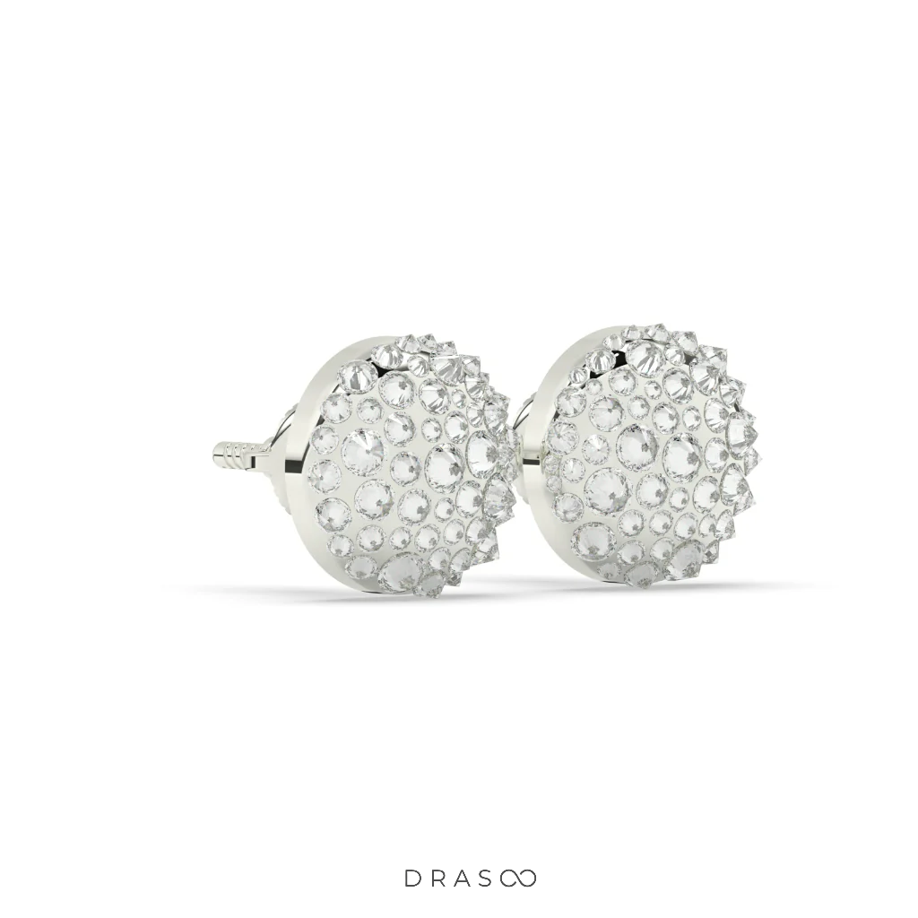 DIAMOND DOME STUD EARRINGS BOLD