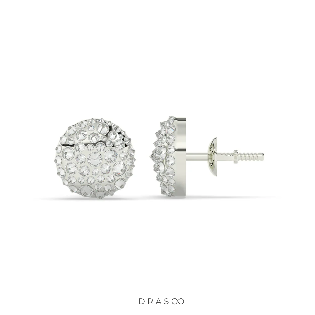 DIAMOND DOME STUD EARRINGS BOLD
