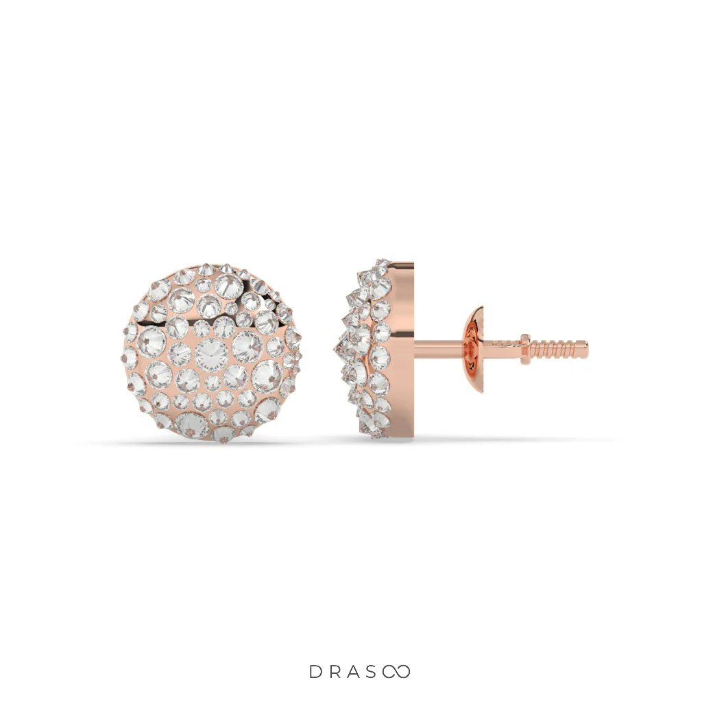 DIAMOND DOME STUD EARRINGS BOLD