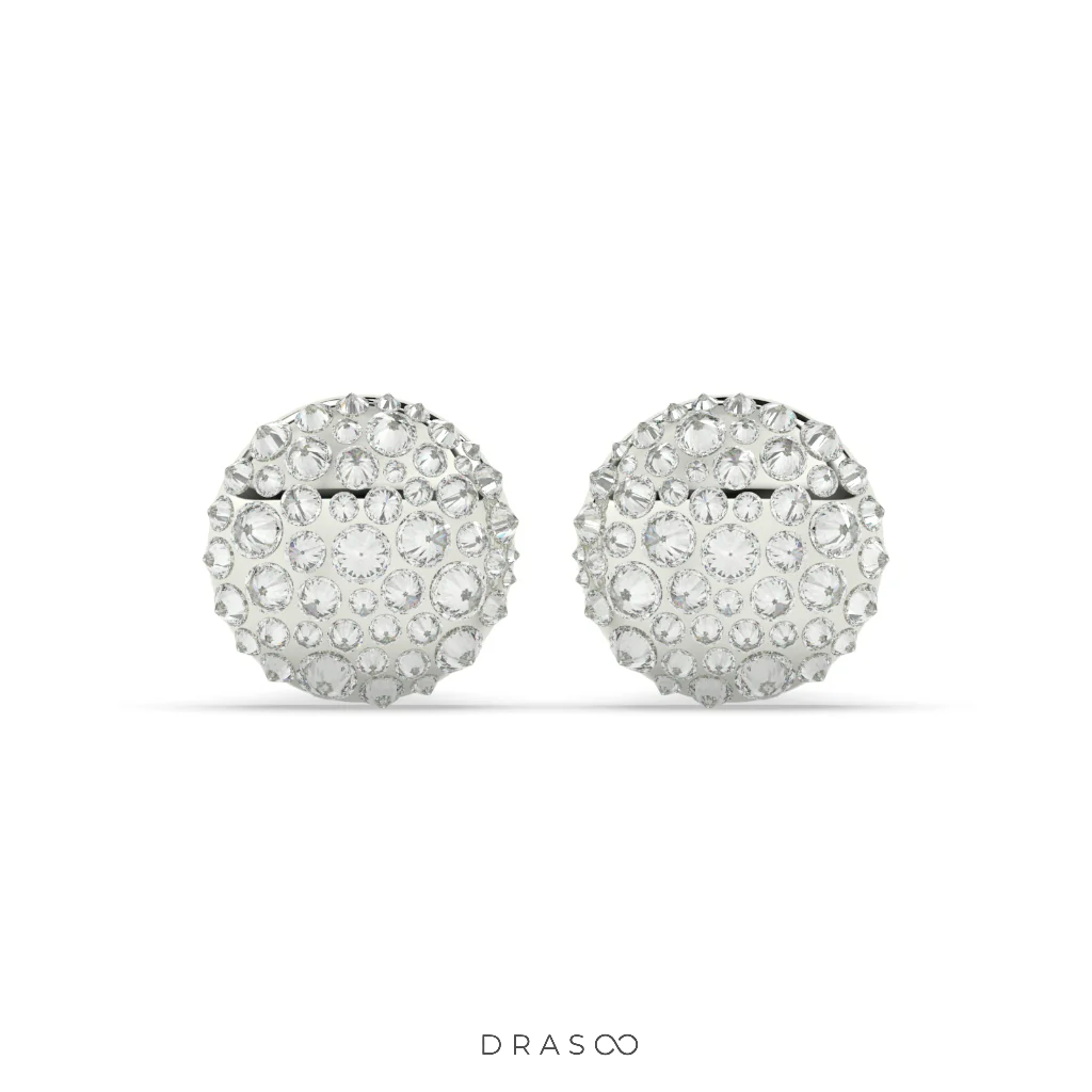 DIAMOND DOME STUD EARRINGS BOLD