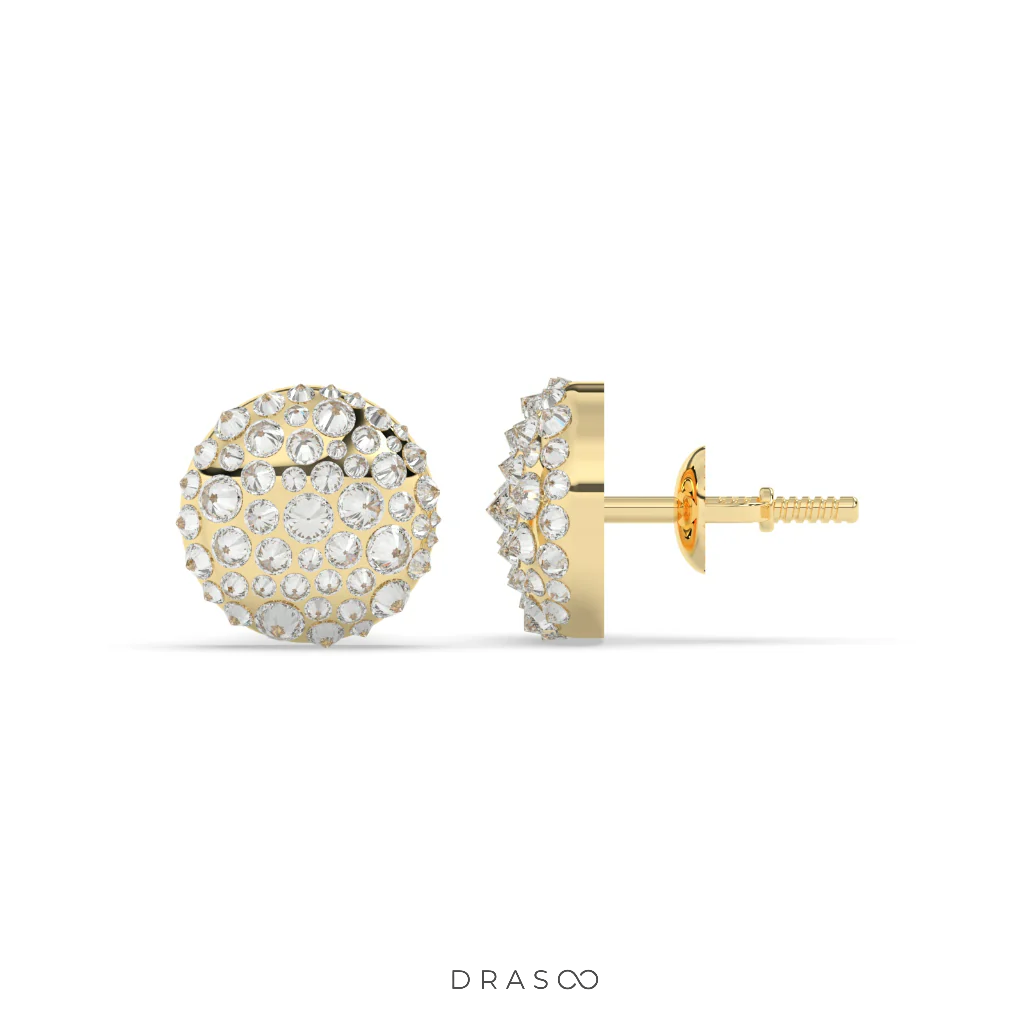 DIAMOND DOME STUD EARRINGS BOLD