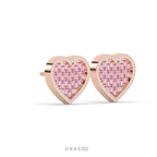 PINK HEART DIAMOND LOVE STUDS