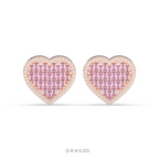 PINK HEART DIAMOND LOVE STUDS
