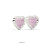PINK HEART DIAMOND LOVE STUDS