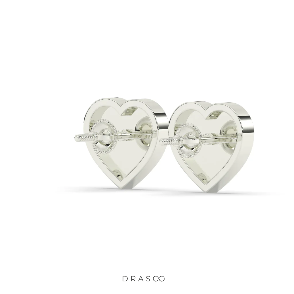 PINK HEART DIAMOND LOVE STUDS