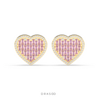 PINK HEART DIAMOND LOVE STUDS