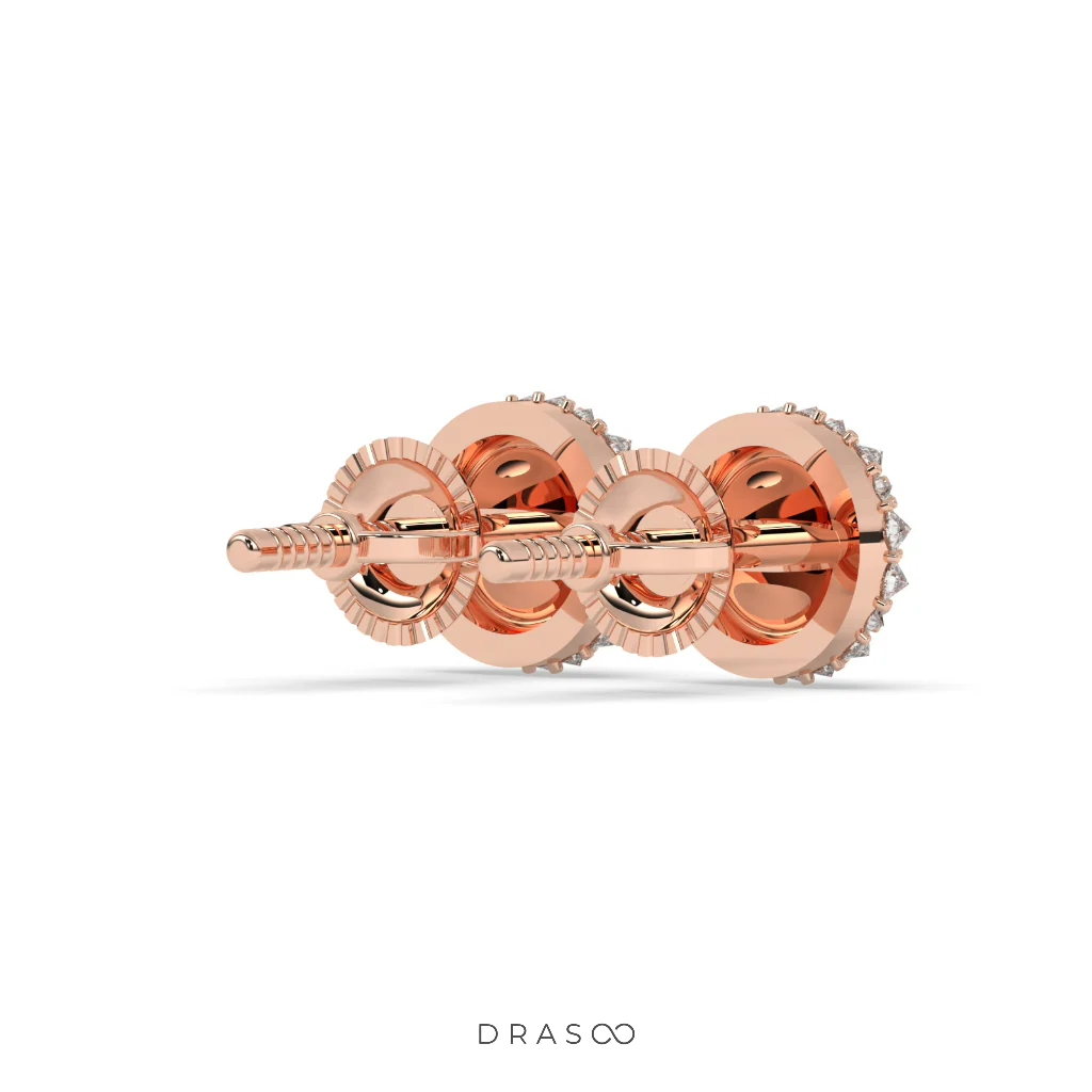 LUXURY SPARKLE DIAMOND BUTTON STUDS