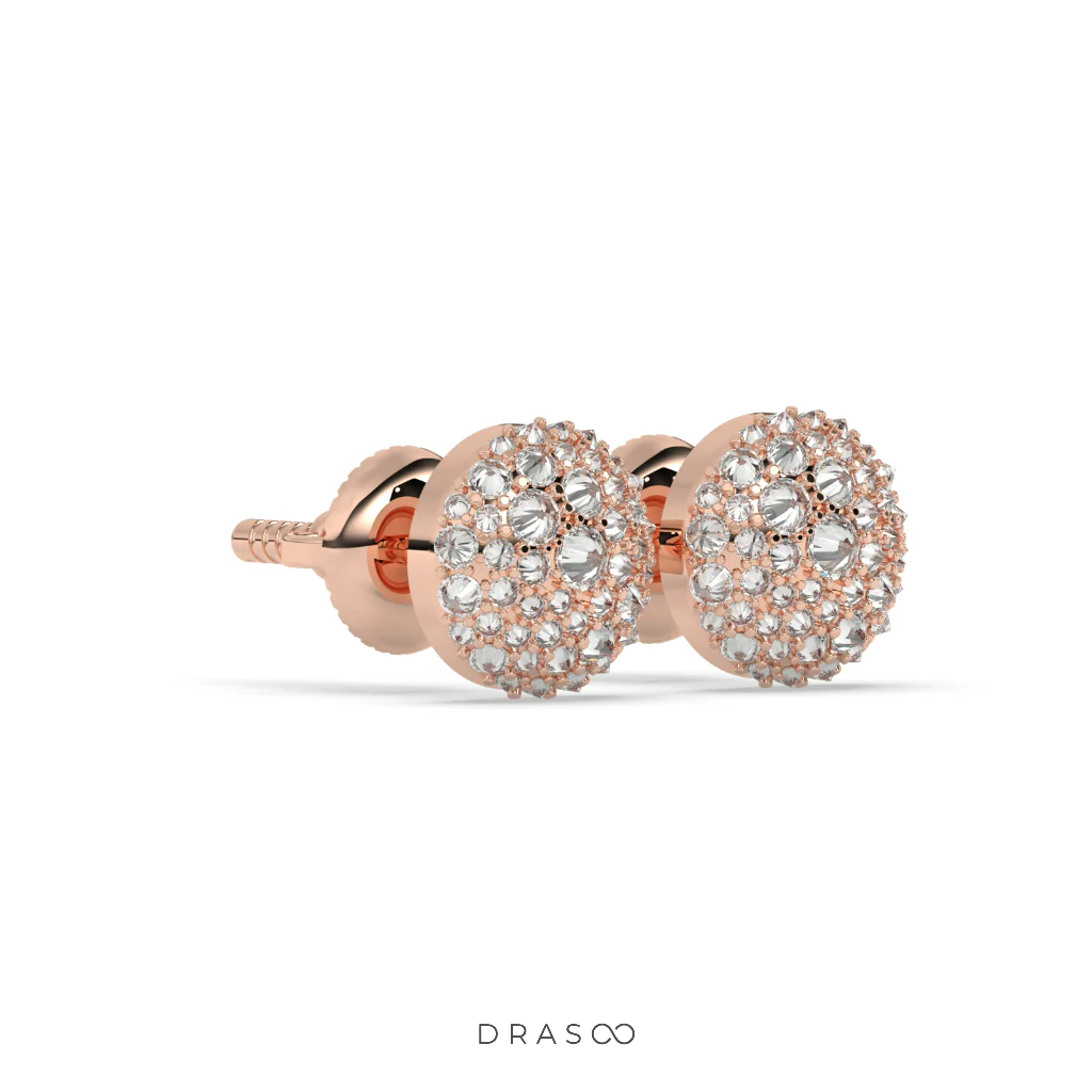 LUXURY SPARKLE DIAMOND BUTTON STUDS