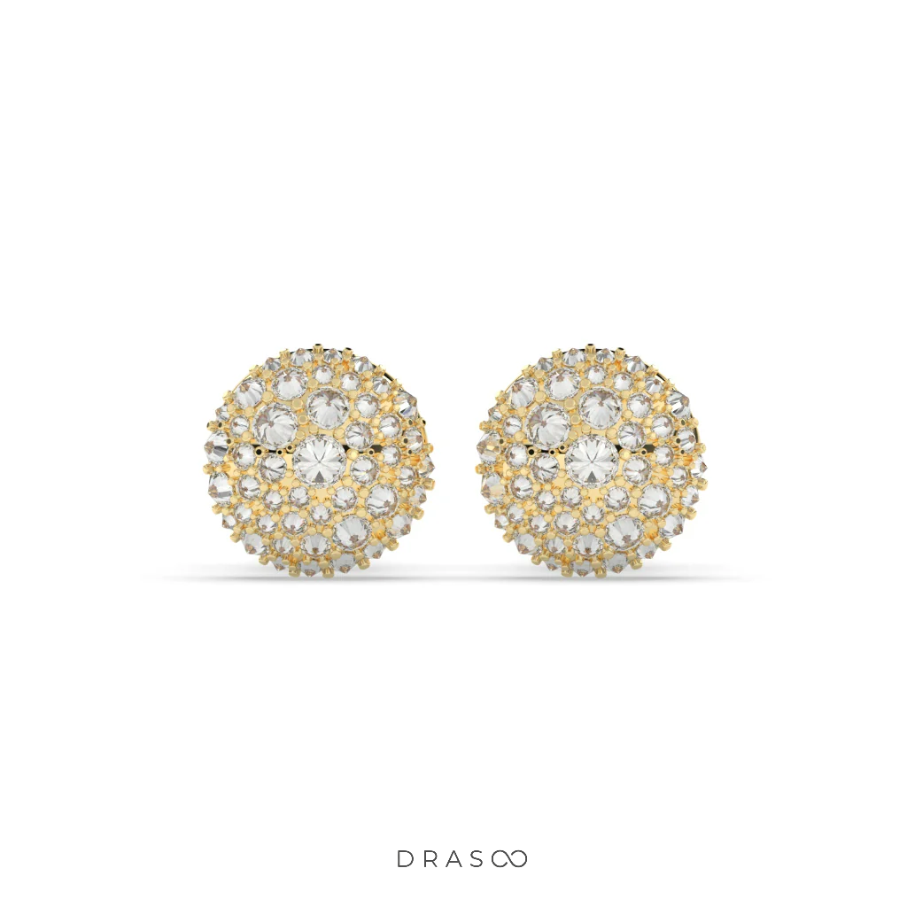 LUXURY SPARKLE DIAMOND BUTTON STUDS