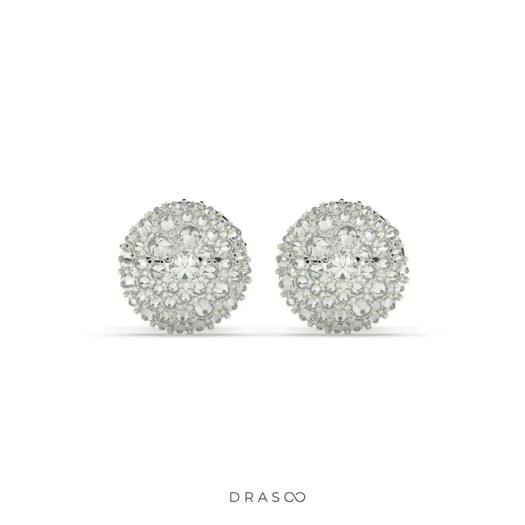 LUXURY SPARKLE DIAMOND BUTTON STUDS