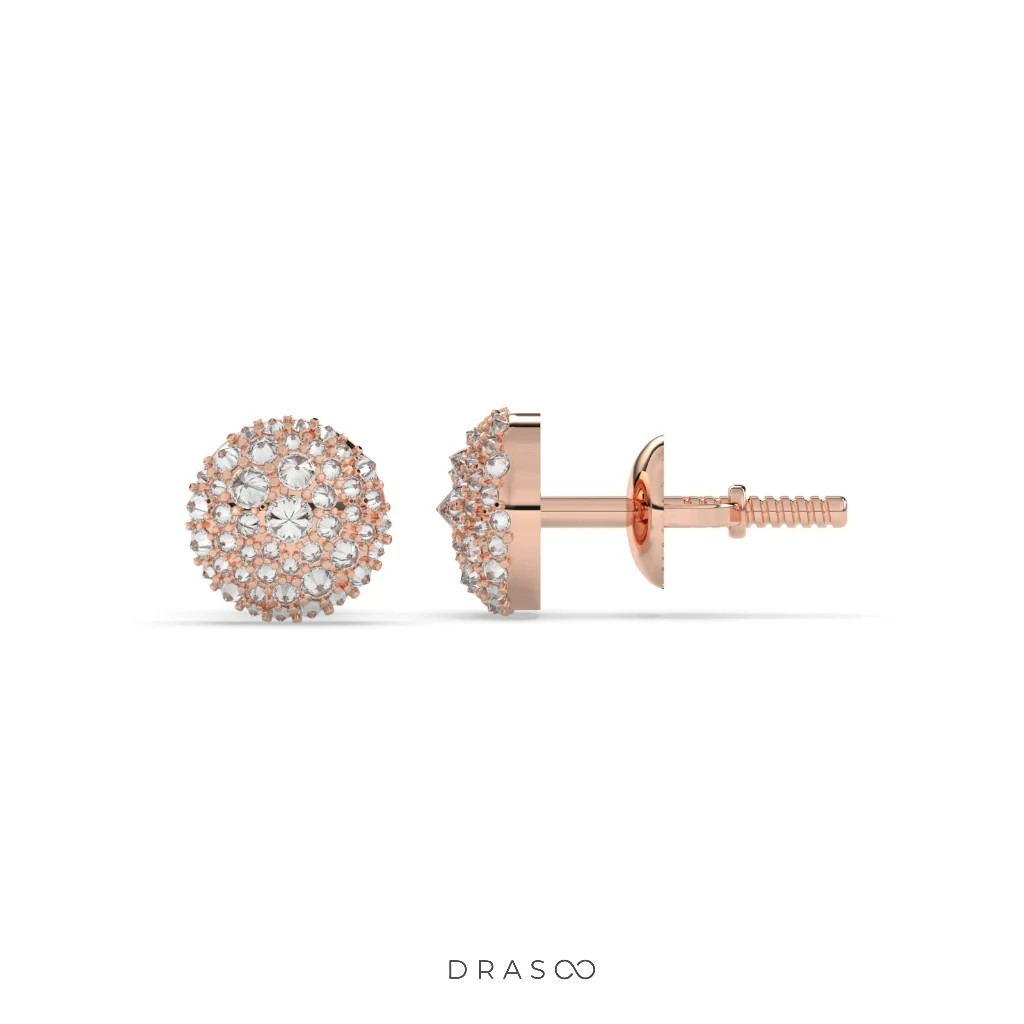 LUXURY SPARKLE DIAMOND BUTTON STUDS