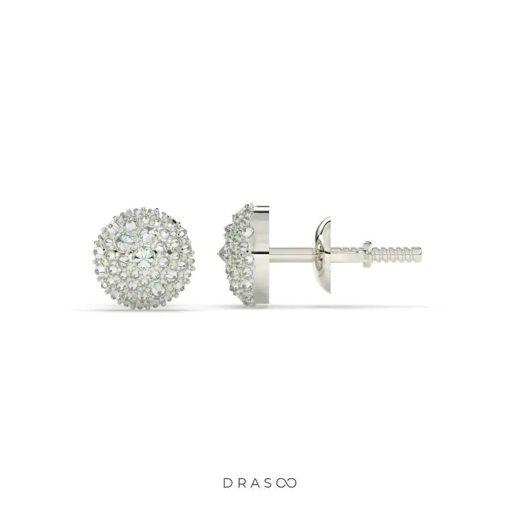 LUXURY SPARKLE DIAMOND BUTTON STUDS