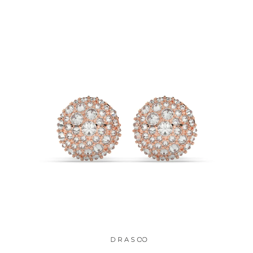 LUXURY SPARKLE DIAMOND BUTTON STUDS