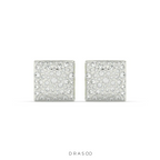 SQUARE PAVÉ DIAMOND STUD EARRINGS