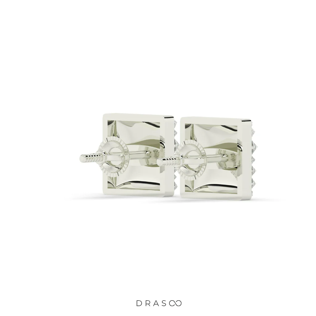 SQUARE PAVÉ DIAMOND STUD EARRINGS