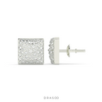 SQUARE PAVÉ DIAMOND STUD EARRINGS