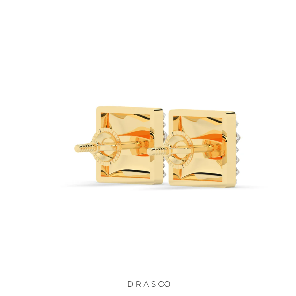 SQUARE PAVÉ DIAMOND STUD EARRINGS