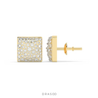 SQUARE PAVÉ DIAMOND STUD EARRINGS