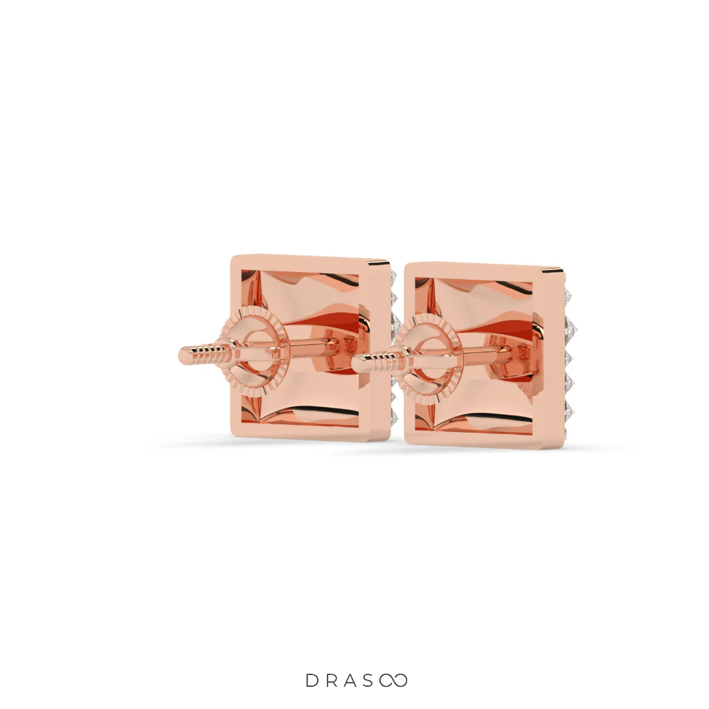 SQUARE PAVÉ DIAMOND STUD EARRINGS