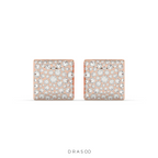 SQUARE PAVÉ DIAMOND STUD EARRINGS