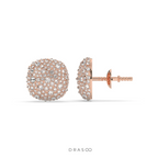 ROUND CLUSTER STONE STUD EARRINGS