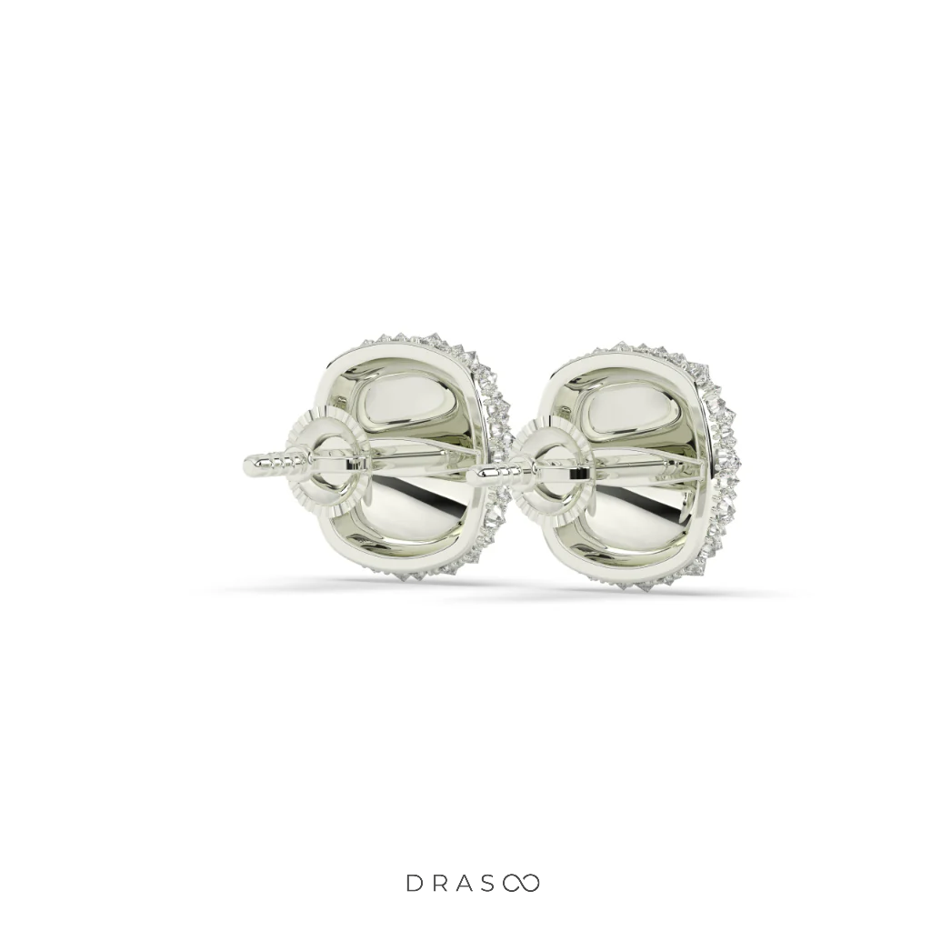 ROUND CLUSTER STONE STUD EARRINGS