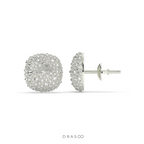 ROUND CLUSTER STONE STUD EARRINGS