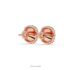 ROUND CLUSTER STONE STUD EARRINGS