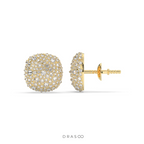 ROUND CLUSTER STONE STUD EARRINGS