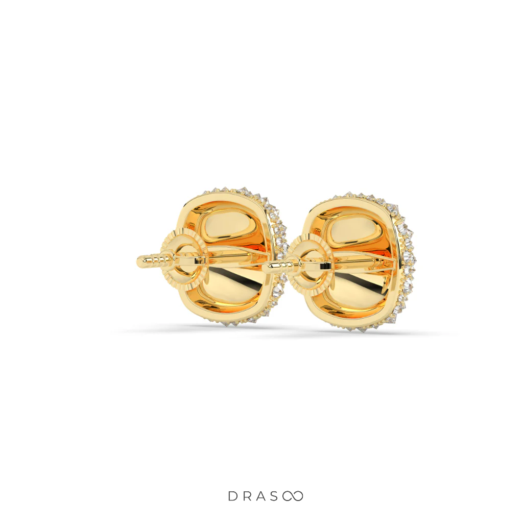 ROUND CLUSTER STONE STUD EARRINGS
