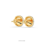ROUND CLUSTER STONE STUD EARRINGS