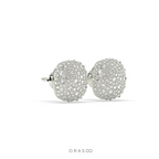 ROUND CLUSTER STONE STUD EARRINGS