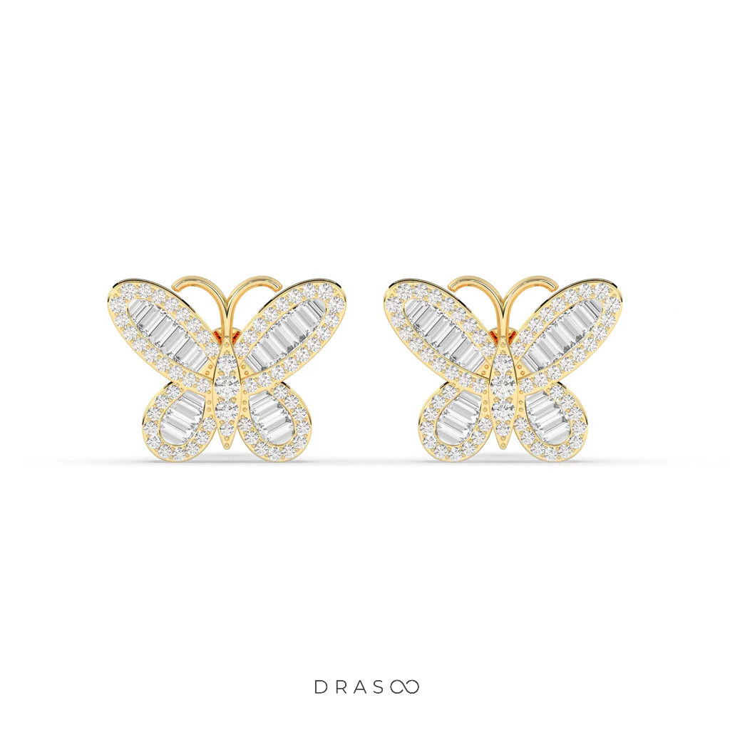 BUTTERFLY SHIMMER DIAMOND STUD EARRINGS