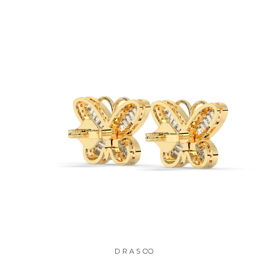 BUTTERFLY SHIMMER DIAMOND STUD EARRINGS
