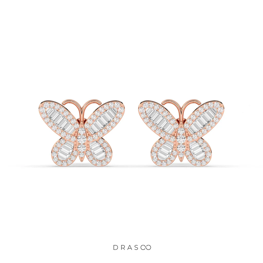 BUTTERFLY SHIMMER DIAMOND STUD EARRINGS