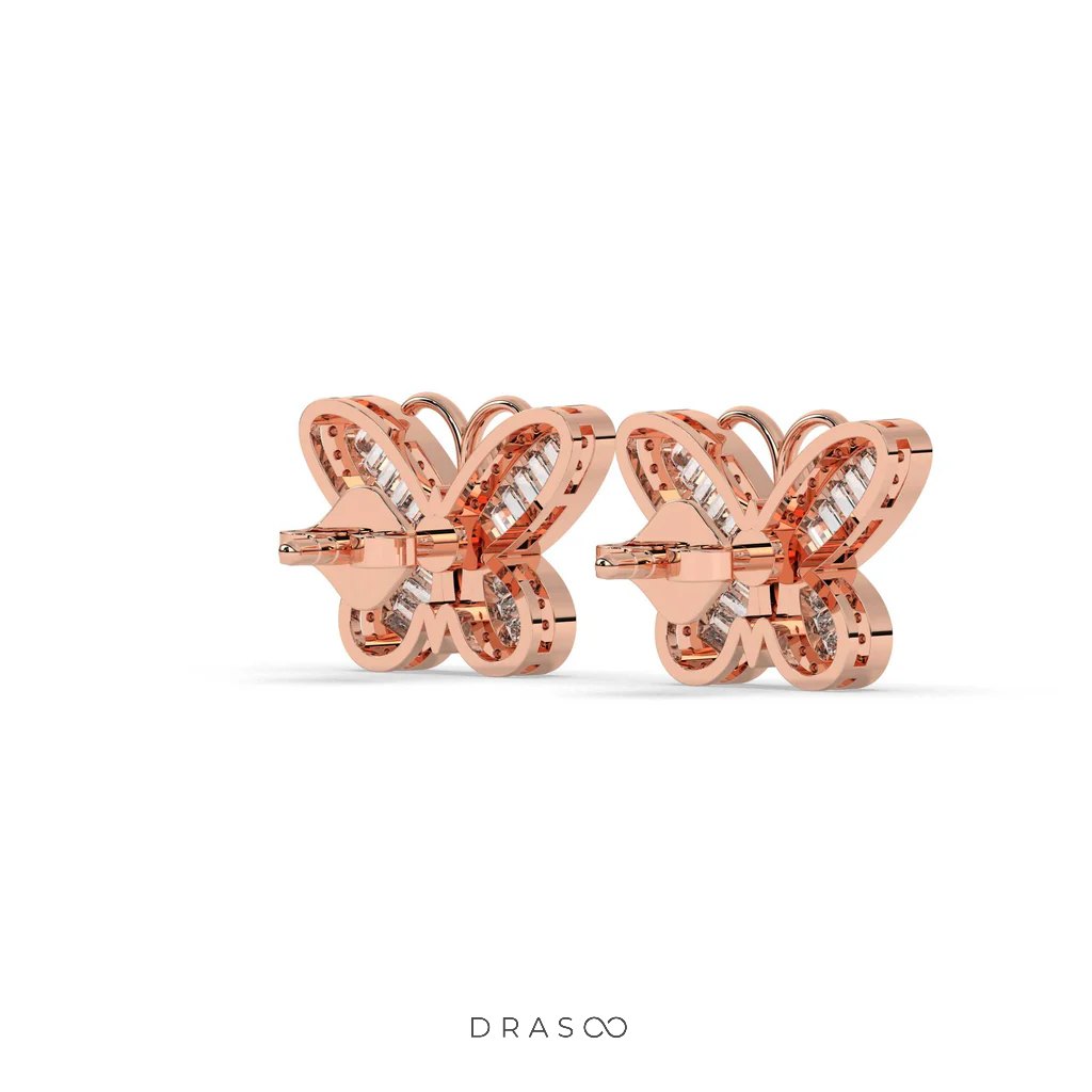 BUTTERFLY SHIMMER DIAMOND STUD EARRINGS