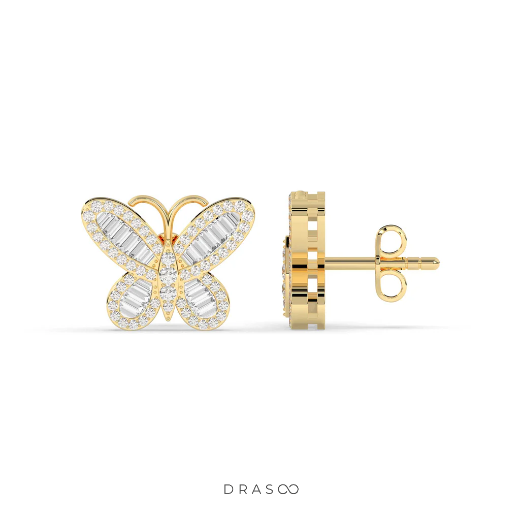 BUTTERFLY SHIMMER DIAMOND STUD EARRINGS