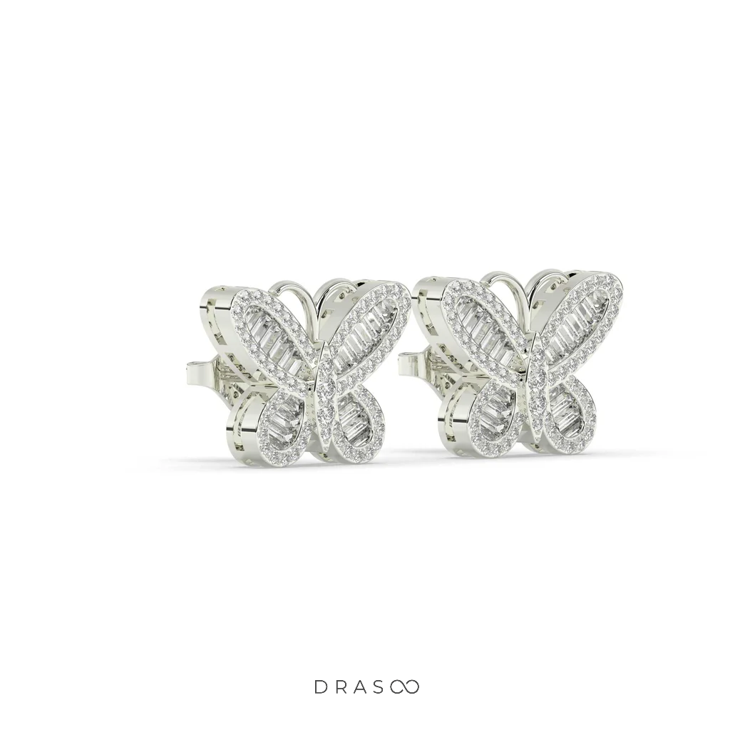 BUTTERFLY SHIMMER DIAMOND STUD EARRINGS
