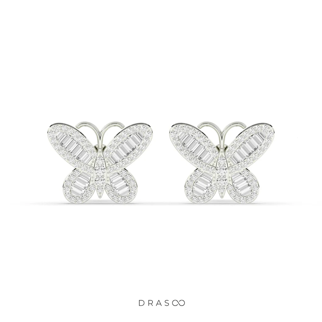 BUTTERFLY SHIMMER DIAMOND STUD EARRINGS