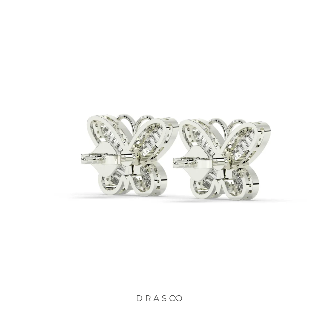 BUTTERFLY SHIMMER DIAMOND STUD EARRINGS