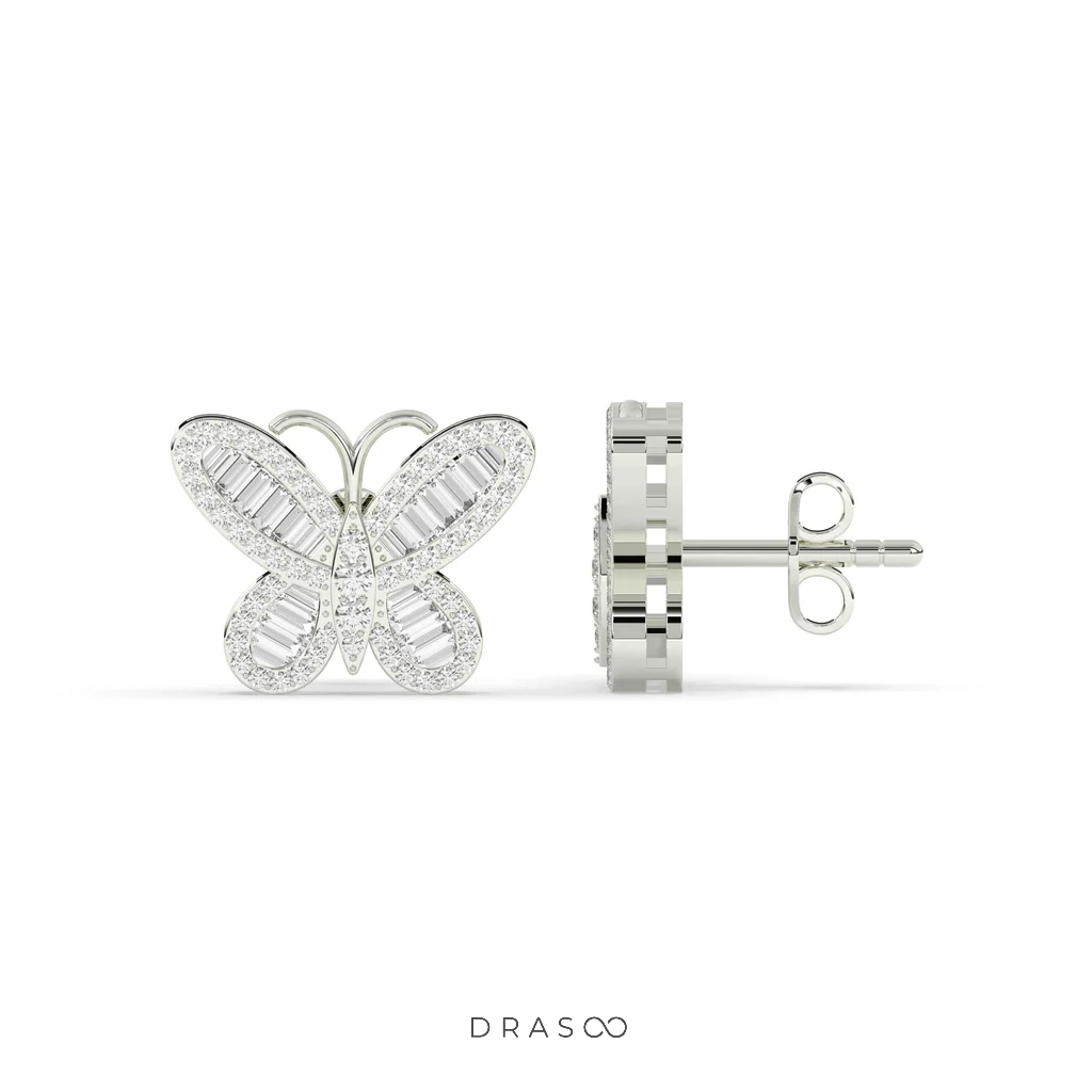 BUTTERFLY SHIMMER DIAMOND STUD EARRINGS
