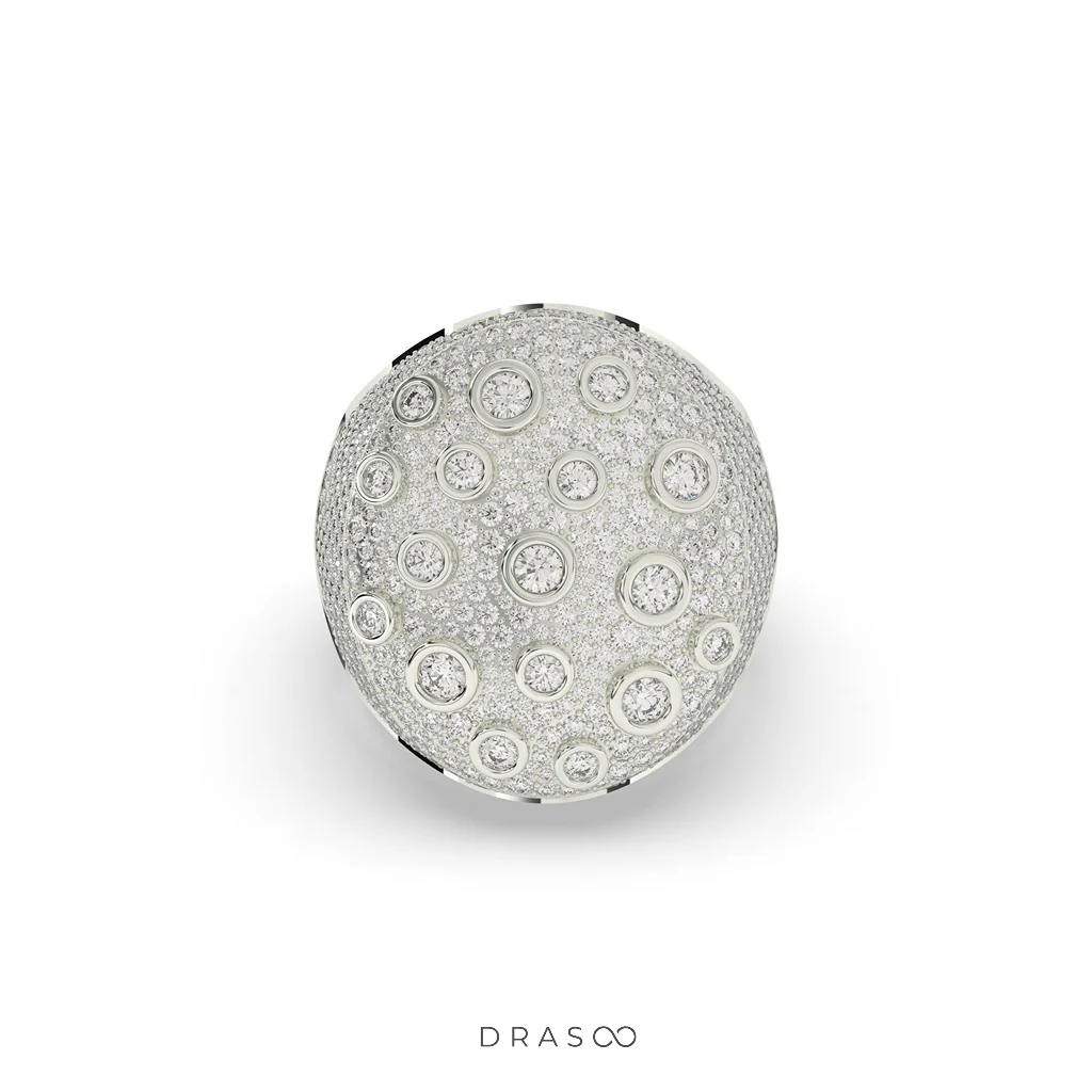 LUNAR GOLD DIAMOND STATEMENT RING