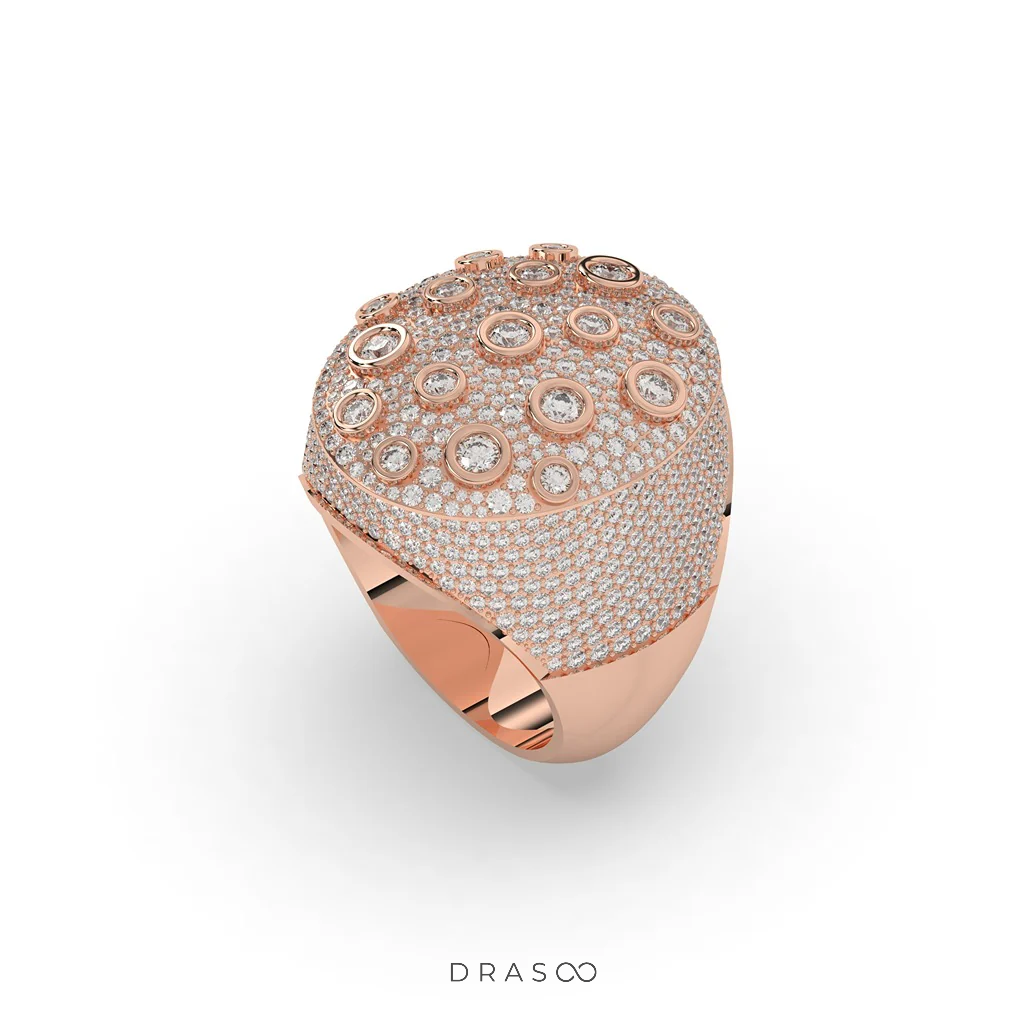 LUNAR GOLD DIAMOND STATEMENT RING