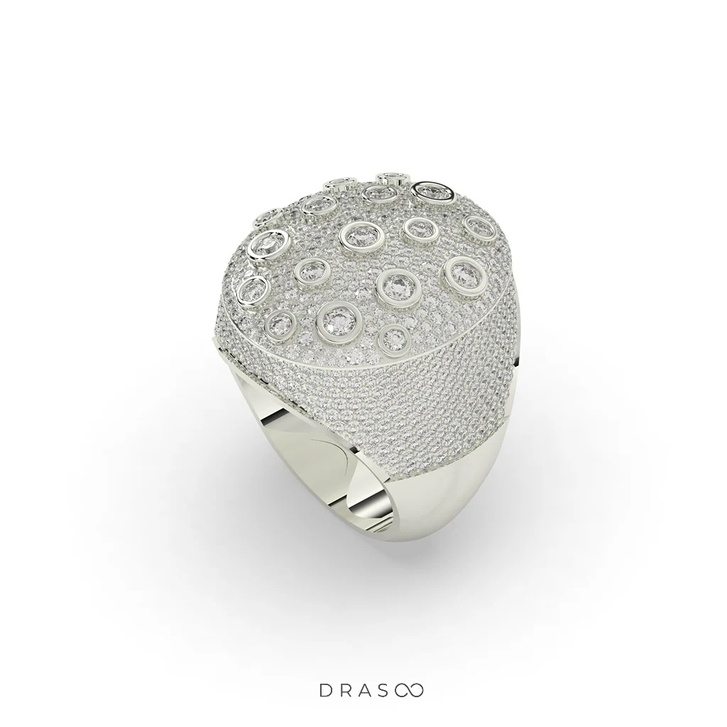LUNAR GOLD DIAMOND STATEMENT RING