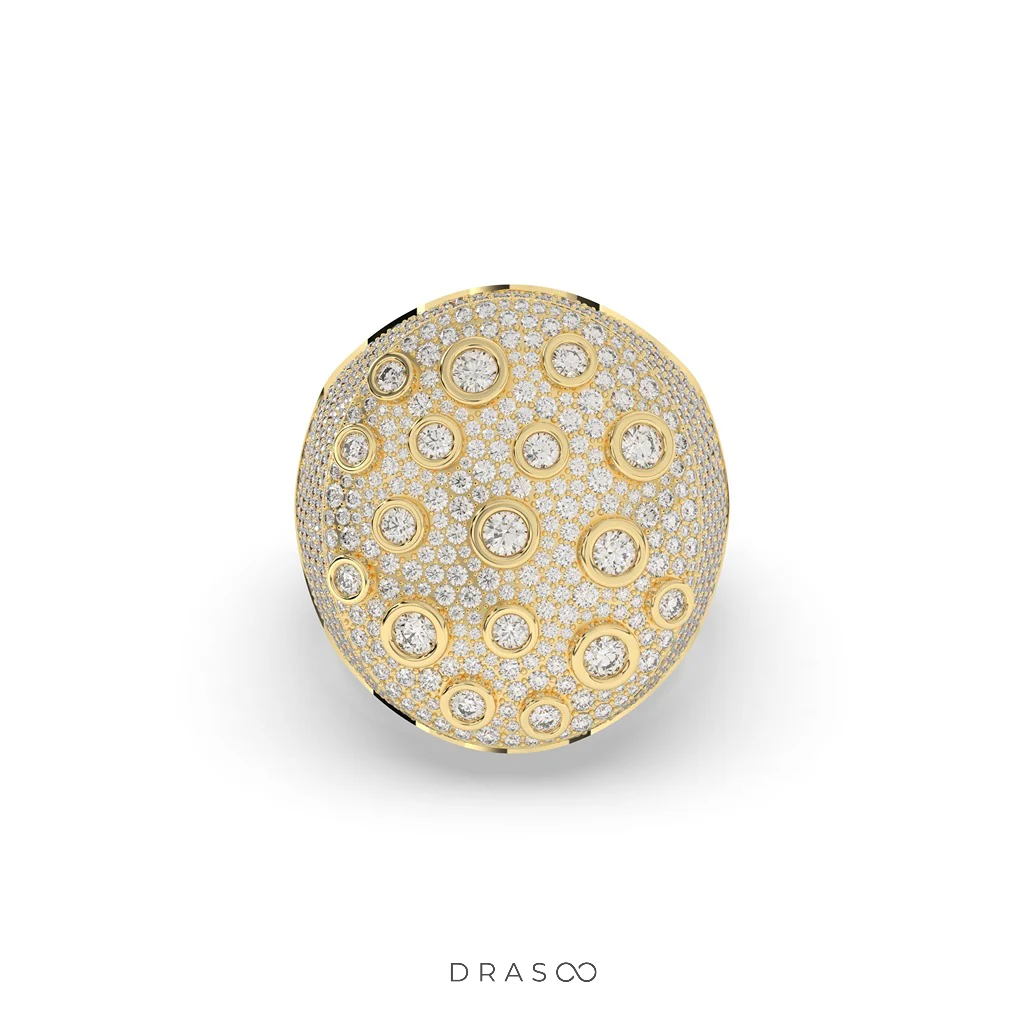 LUNAR GOLD DIAMOND STATEMENT RING