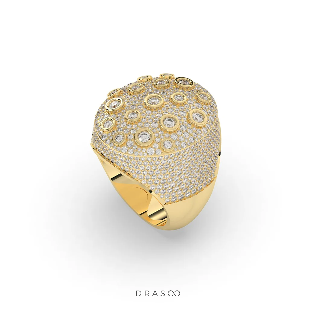 LUNAR GOLD DIAMOND STATEMENT RING