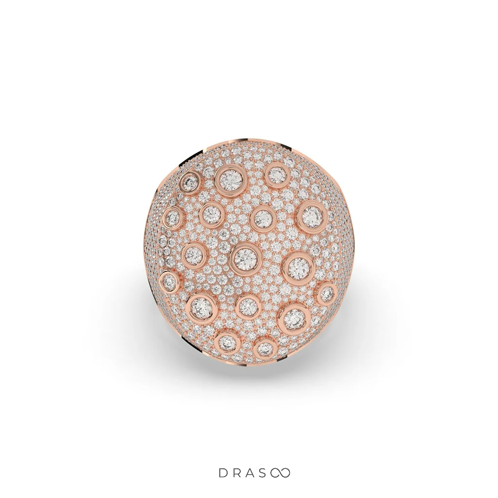 LUNAR GOLD DIAMOND STATEMENT RING
