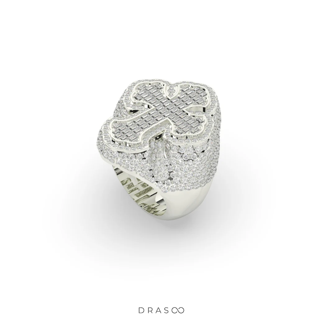 BAGUETTE CROSS FAITH POWER RING